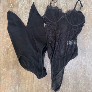 urban outfitters (2) black sleevless body suits size s BUNDLE